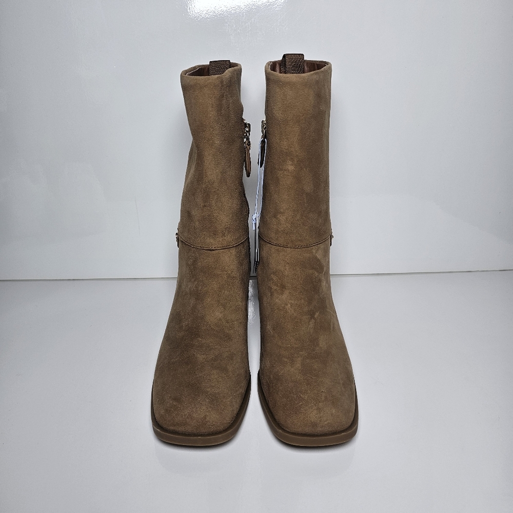 Aerosoles Women’s Mid Calf Boots Size 7 Brown Block Heel Side Zip Comfort Boots - Picture 3 of 11